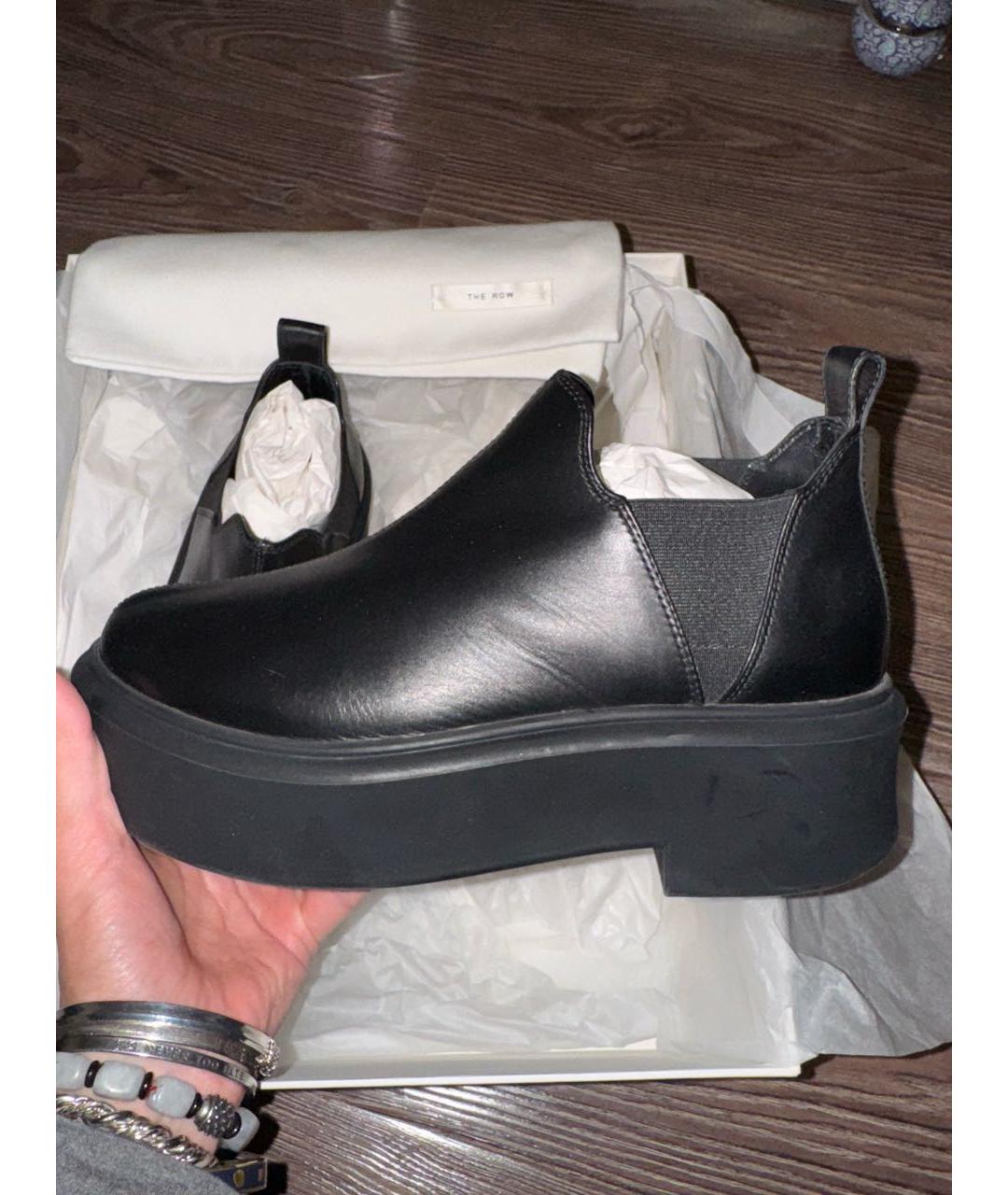 THE ROW Черные кожаные брогги и оксфорды, фото 3