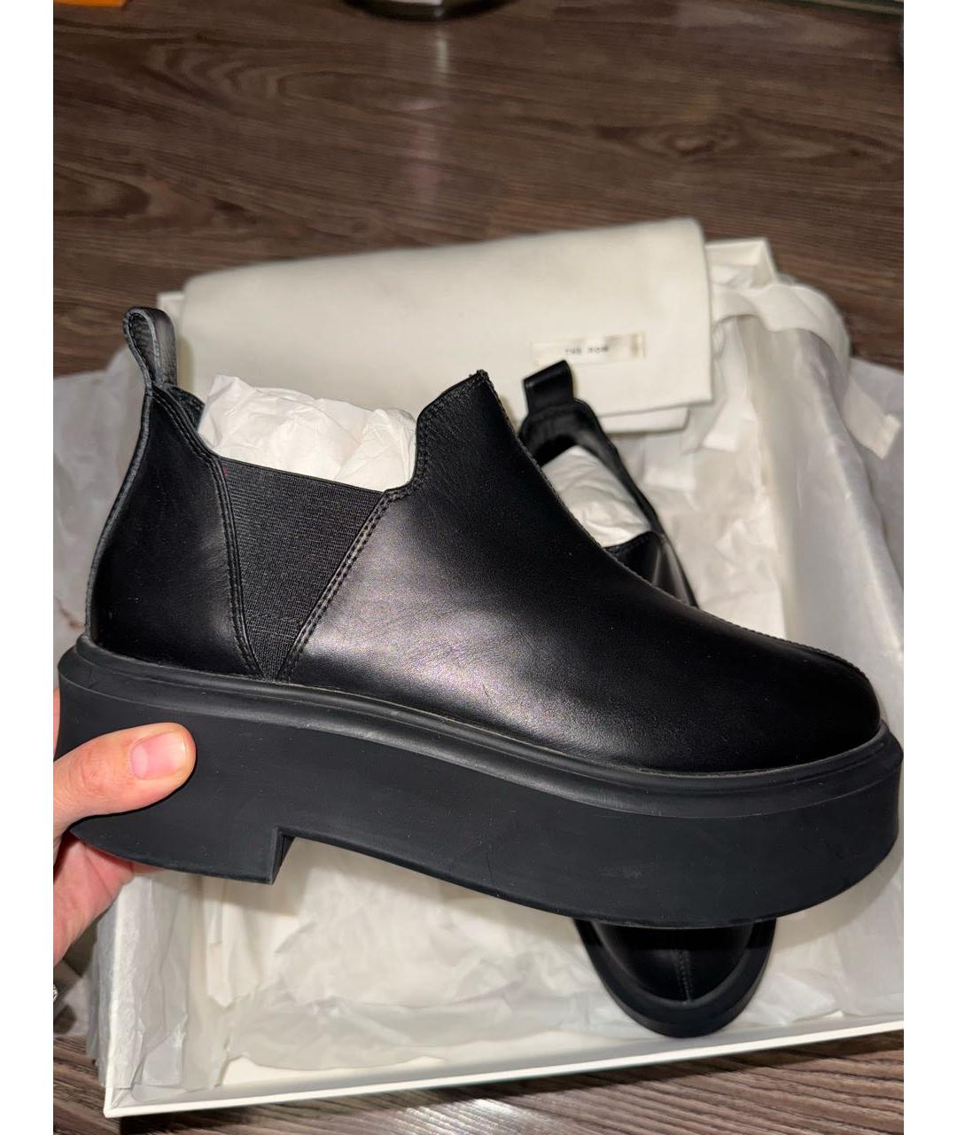 THE ROW Черные кожаные брогги и оксфорды, фото 5