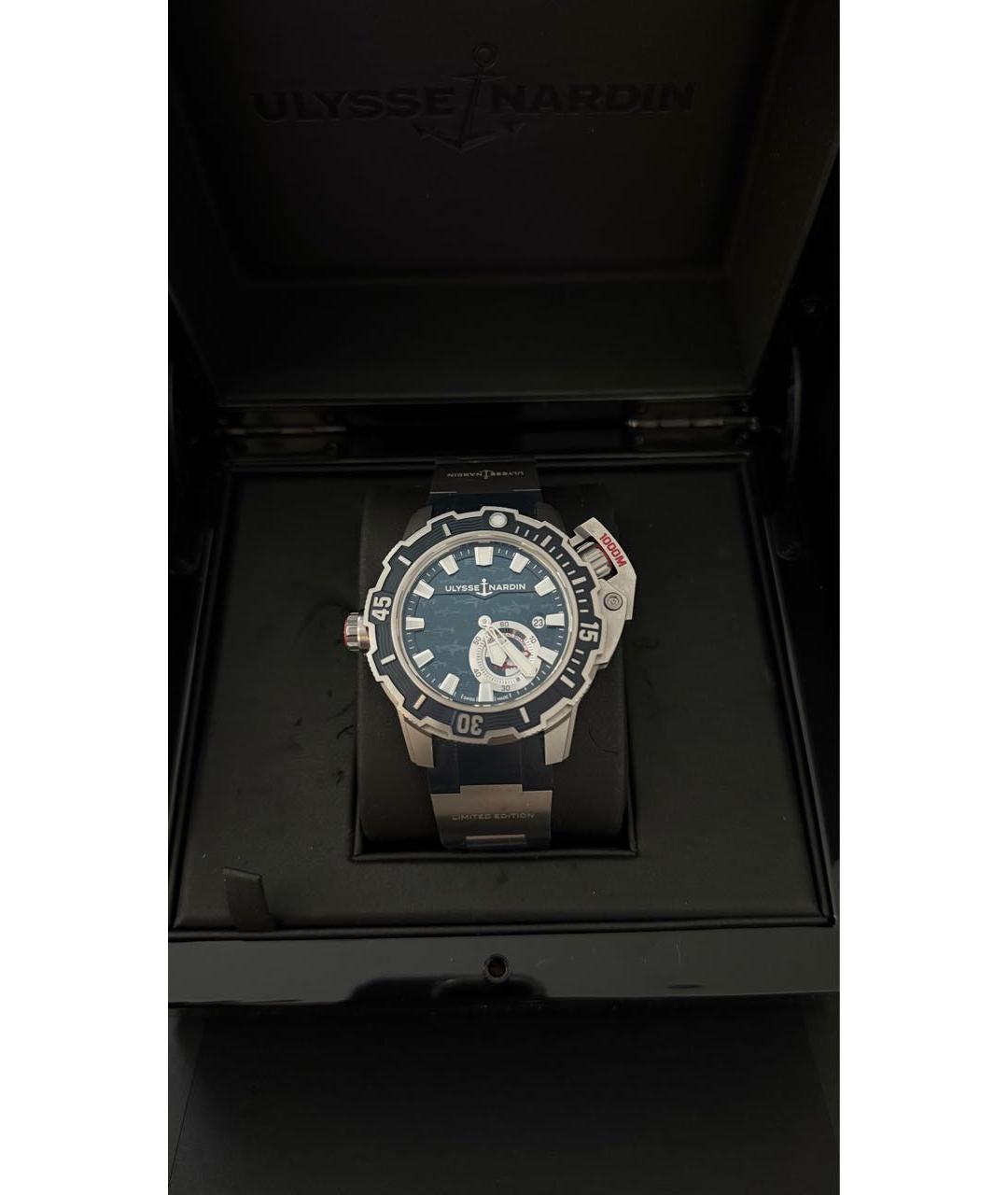 Ulysse Nardin Темно-синие металлические часы, фото 8