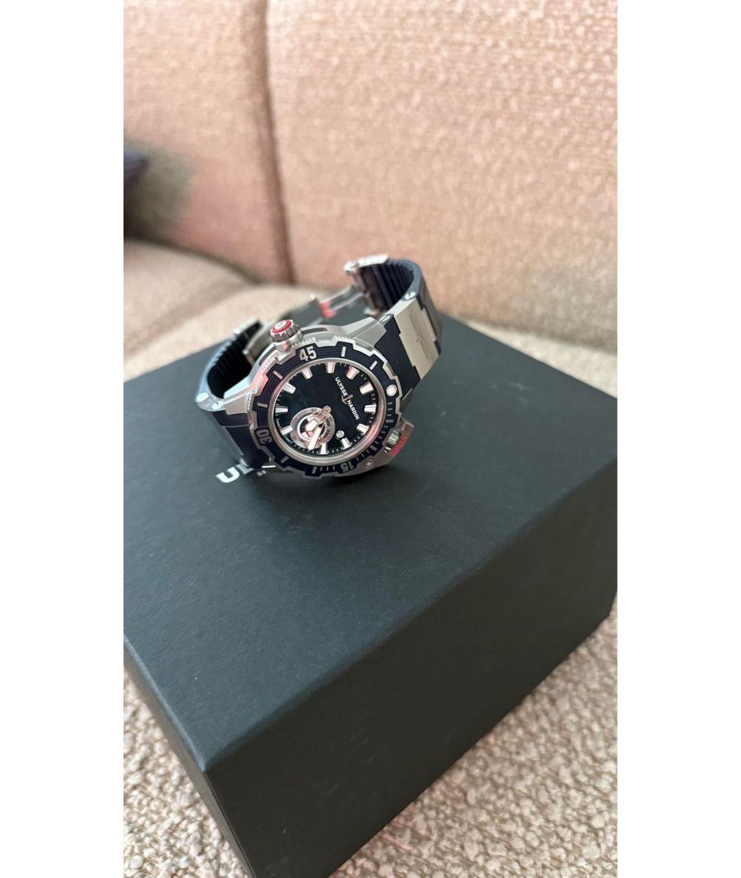 Ulysse Nardin Темно-синие металлические часы, фото 2