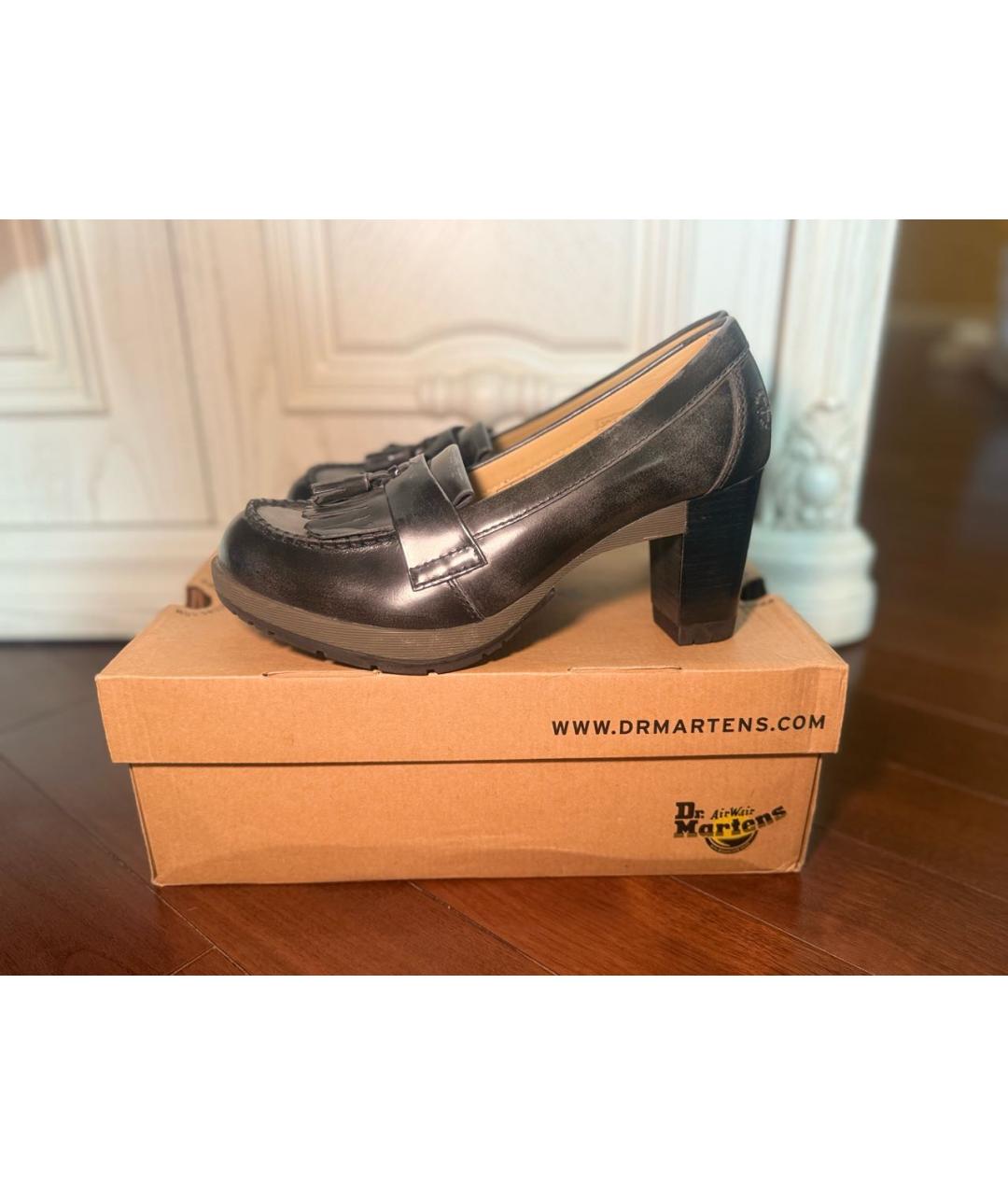DR. MARTENS Черные кожаные лоферы, фото 8