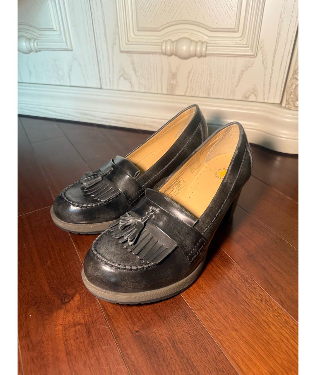 DR. MARTENS Черные кожаные лоферы, фото 5