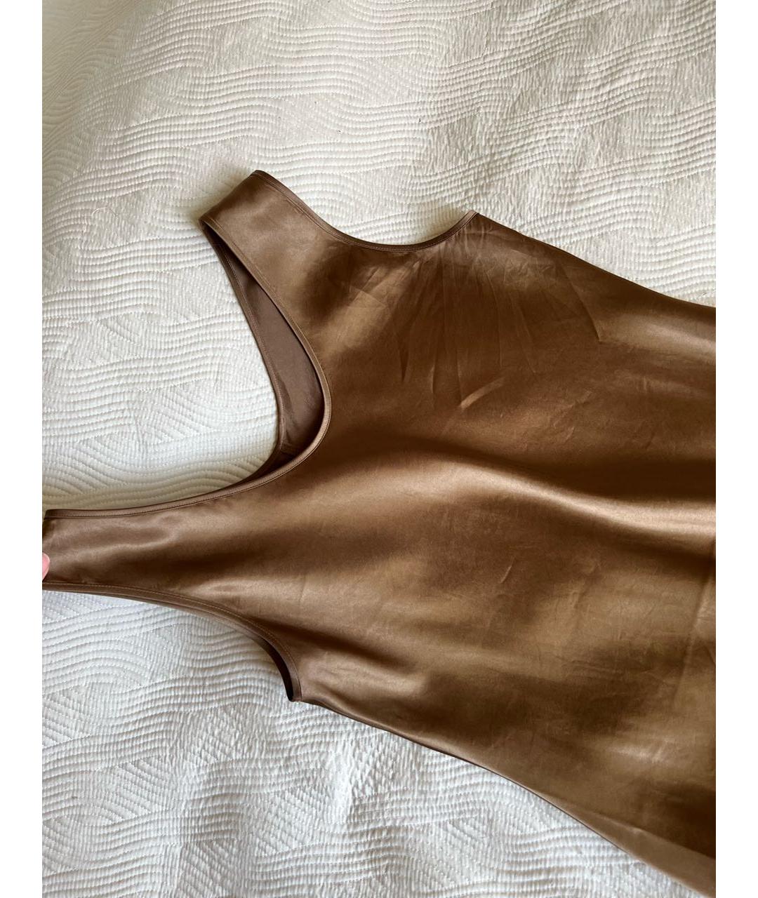 MAX MARA Коричневое ацетатное повседневное платье, фото 2