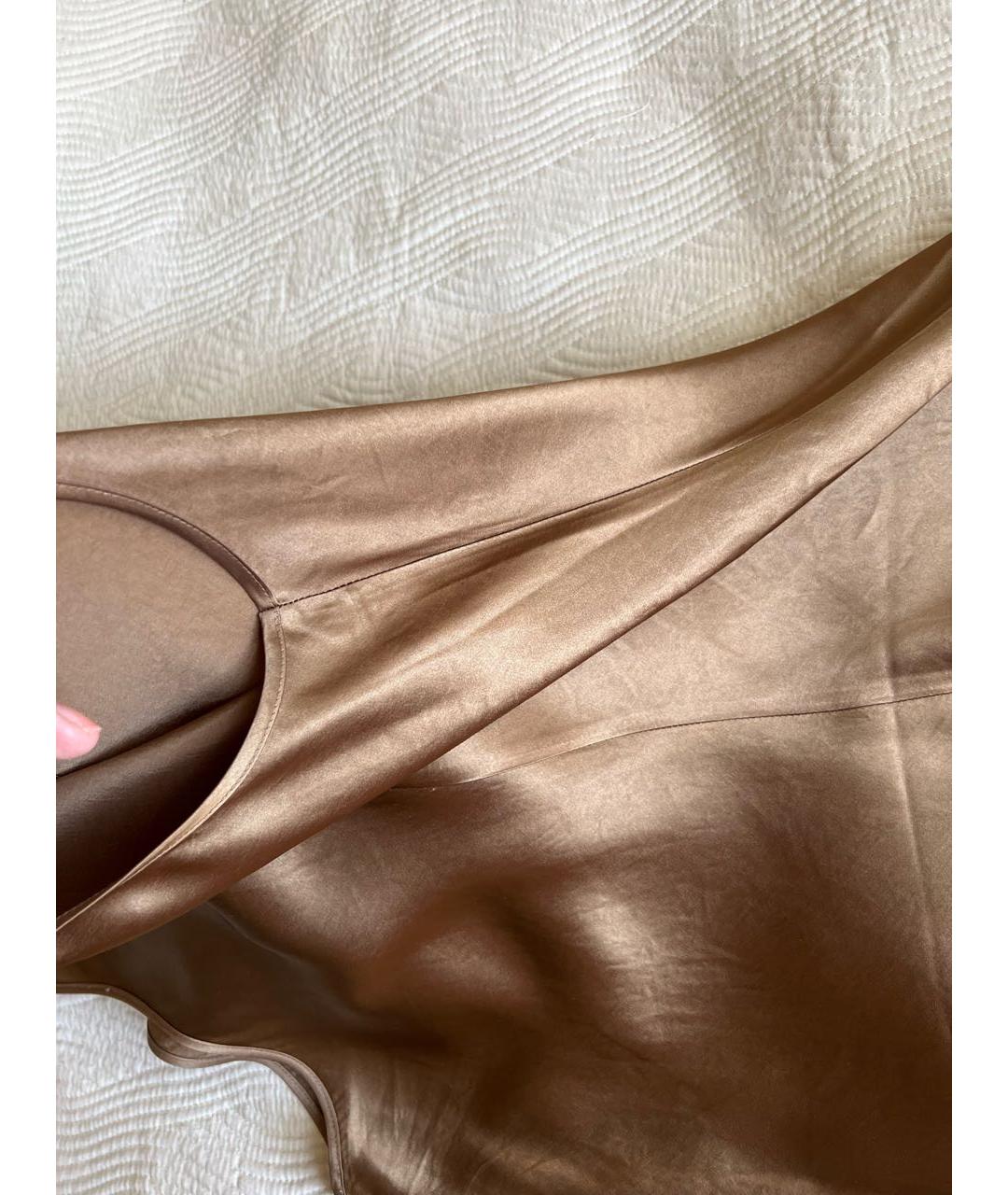 MAX MARA Коричневое ацетатное повседневное платье, фото 4