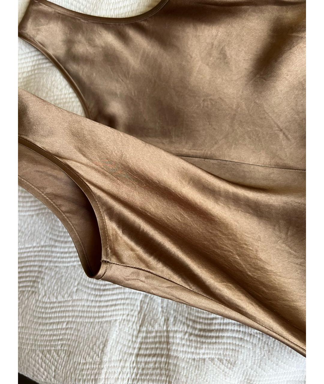 MAX MARA Коричневое ацетатное повседневное платье, фото 5