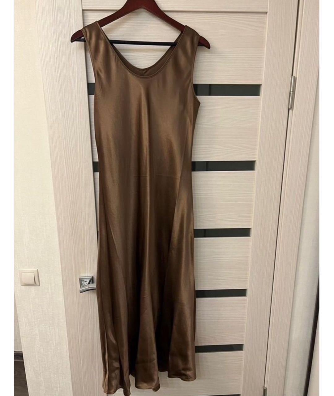 MAX MARA Коричневое ацетатное повседневное платье, фото 6