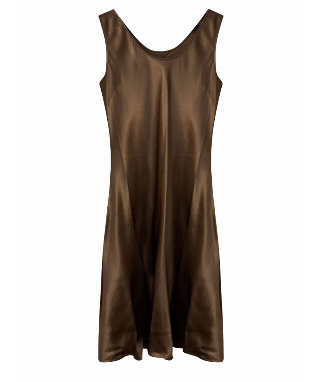 MAX MARA Коричневое ацетатное повседневное платье, фото 1