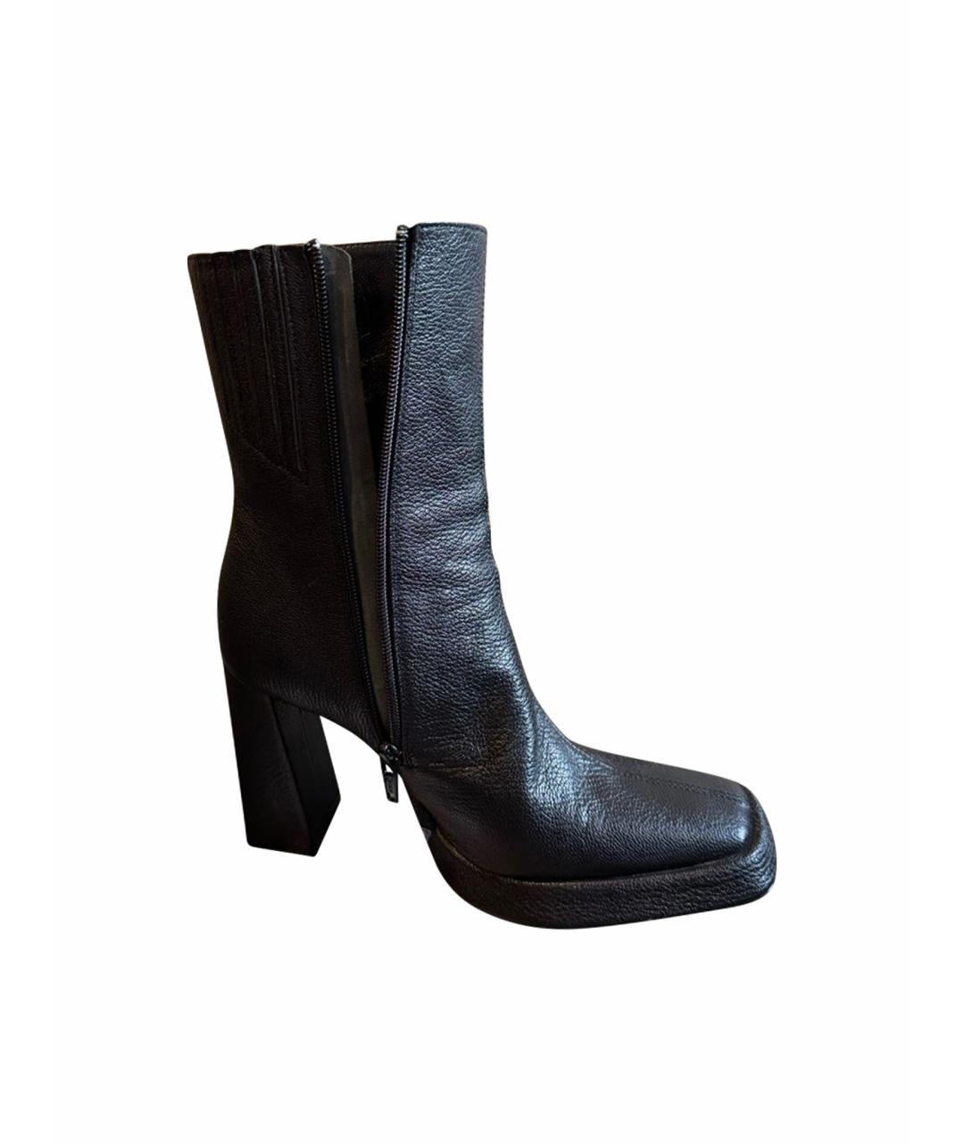 BY FAR Черные кожаные ботильоны, фото 7