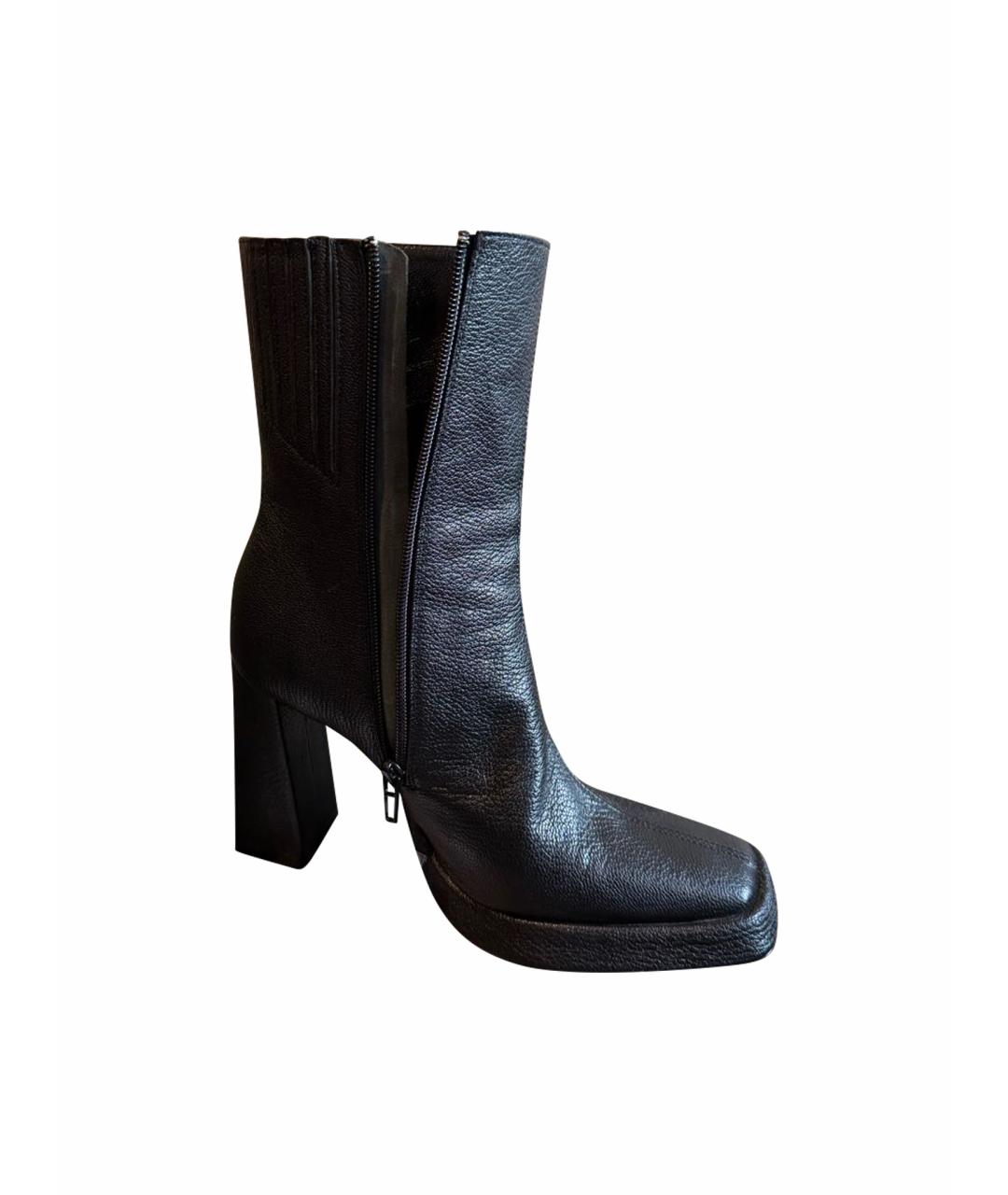 BY FAR Черные кожаные ботильоны, фото 1