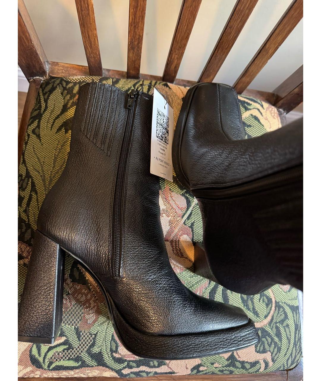 BY FAR Черные кожаные ботильоны, фото 5