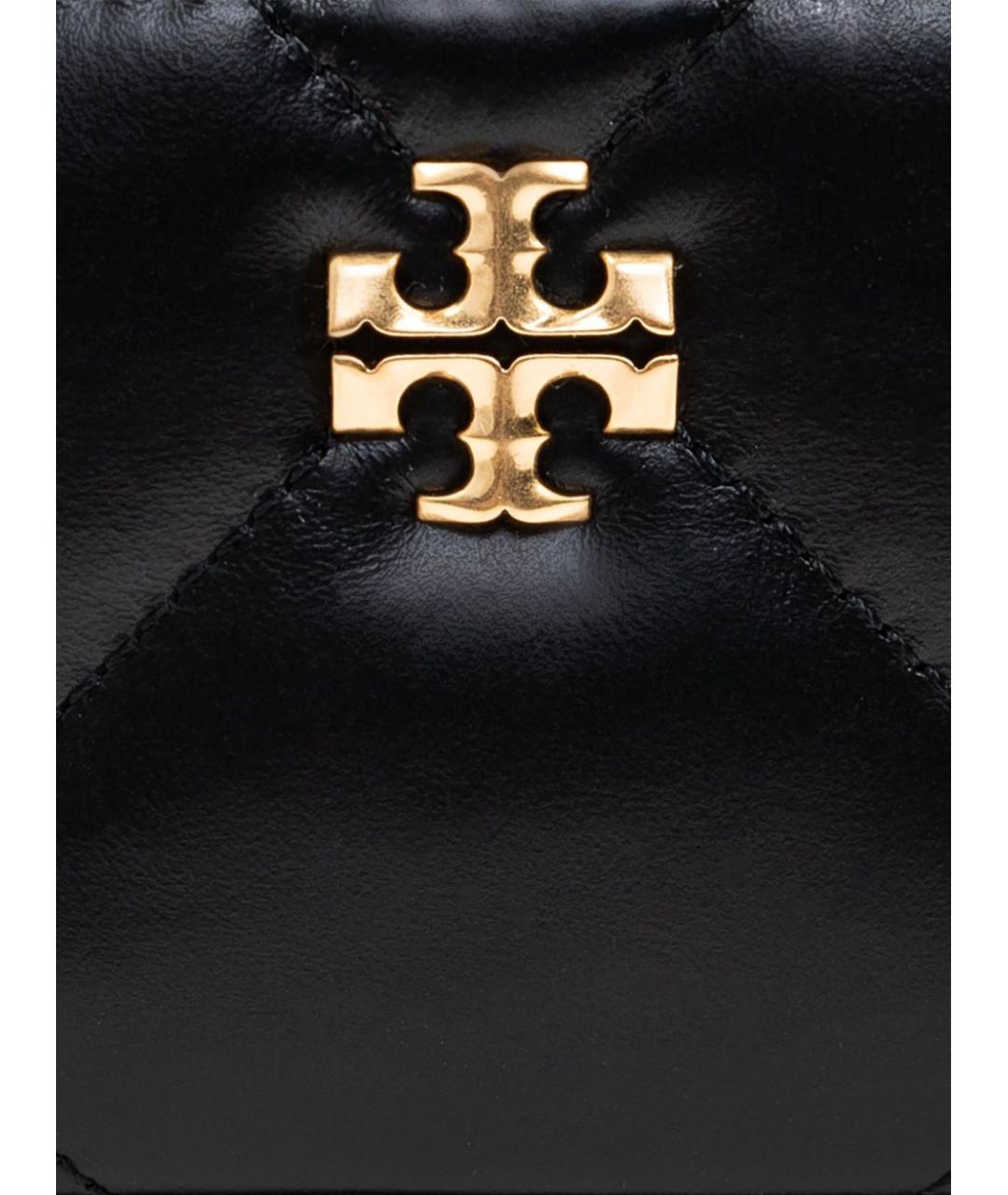 TORY BURCH Черная кожаная сумка с короткими ручками, фото 6