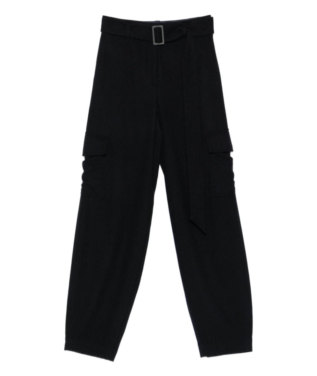 EMPORIO ARMANI Черные шерстяные прямые брюки, фото 1