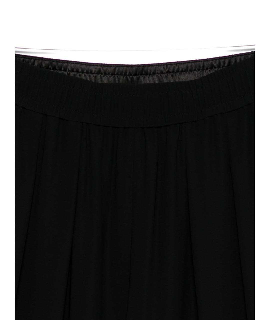 EMPORIO ARMANI Черные полиэстеровые прямые брюки, фото 3