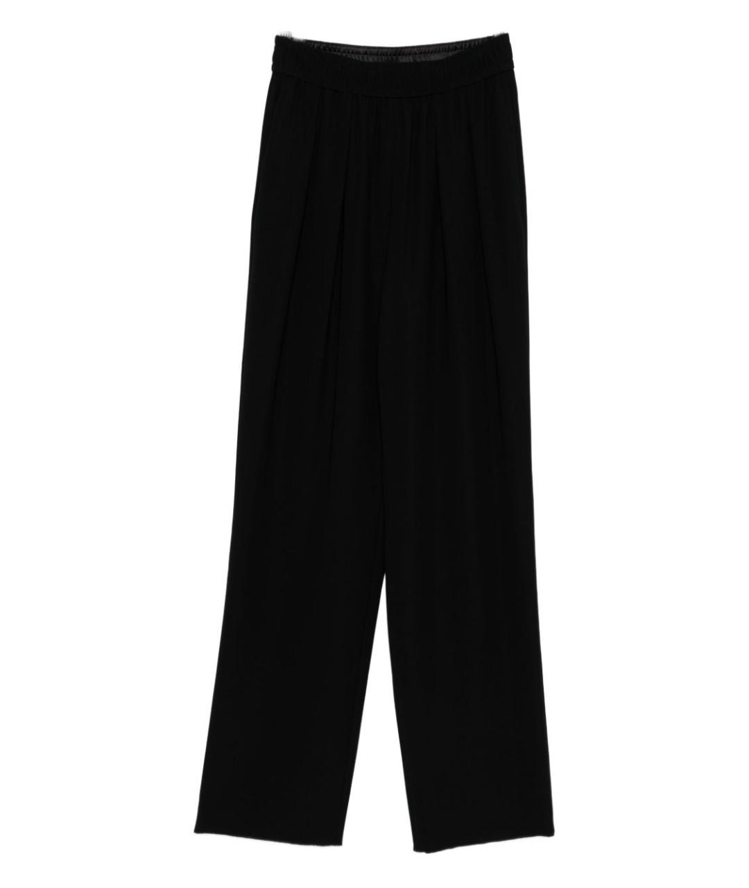 EMPORIO ARMANI Черные полиэстеровые прямые брюки, фото 1