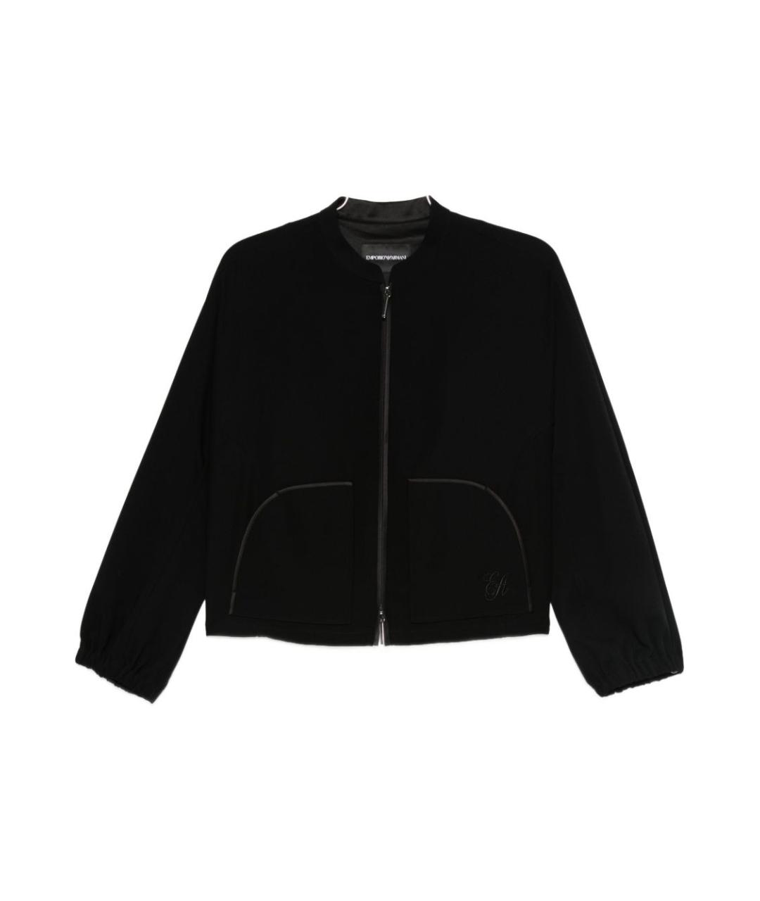 EMPORIO ARMANI Черная полиэстеровая куртка, фото 1