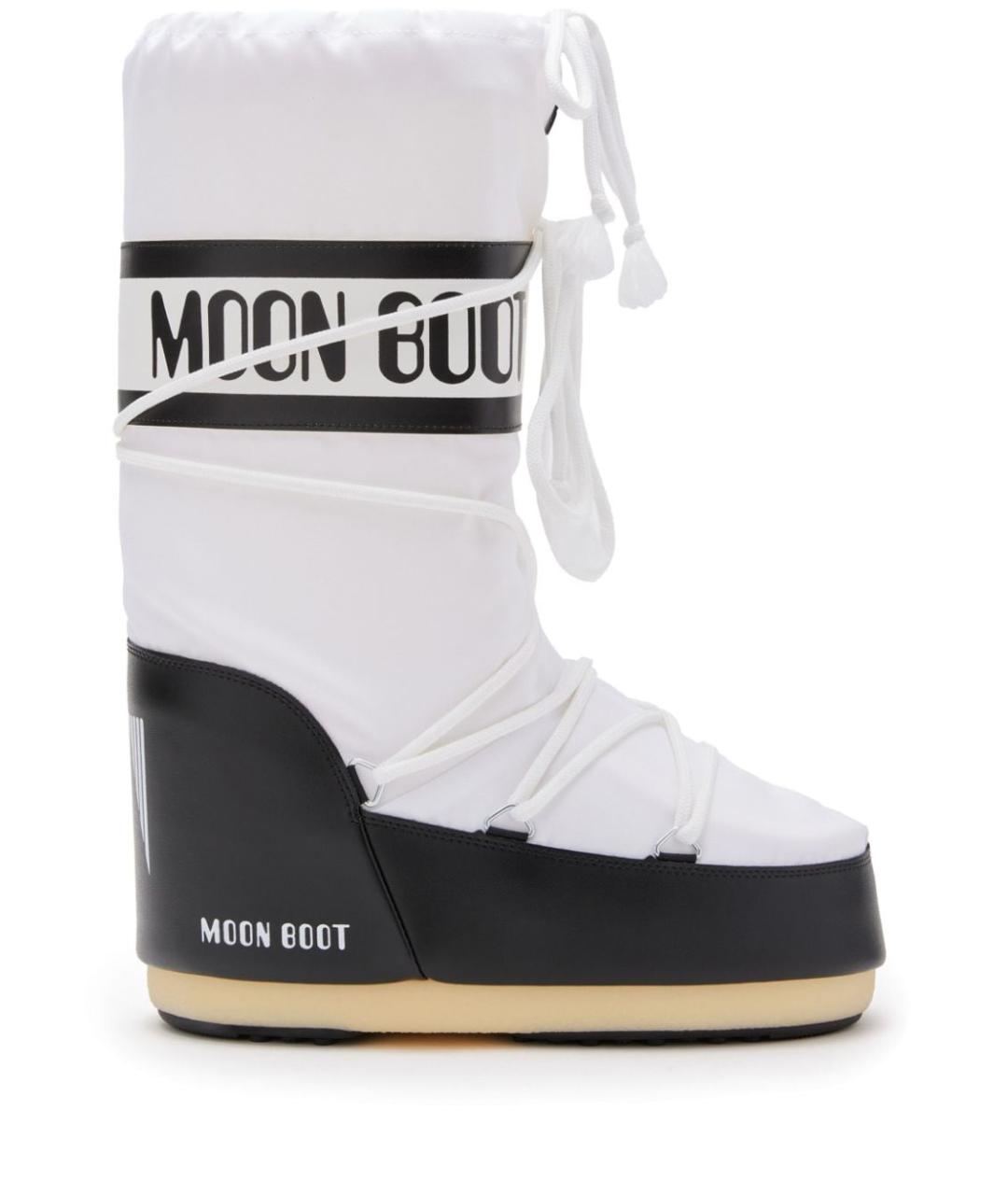 MOON BOOT Белые синтетические высокие ботинки, фото 1