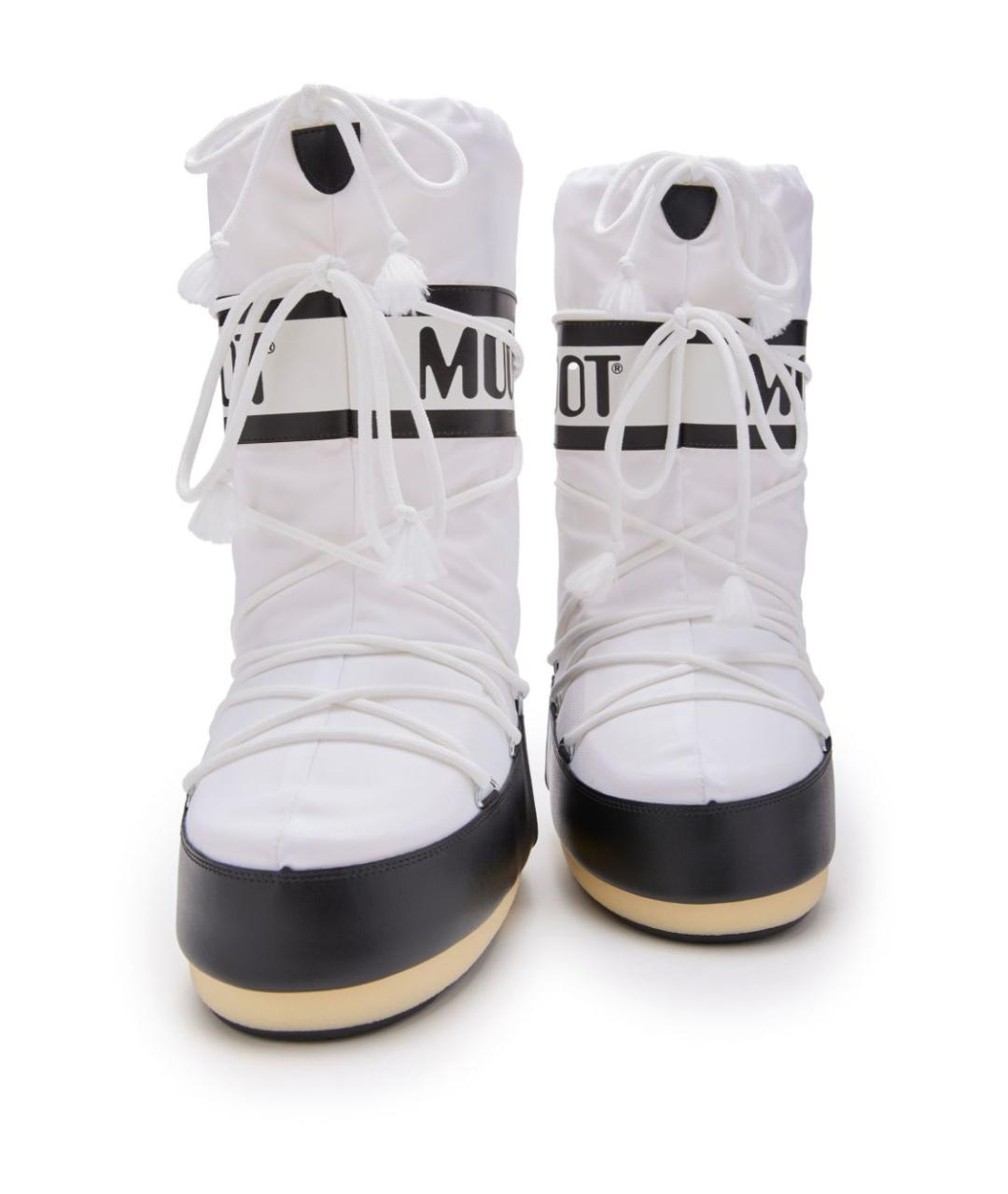 MOON BOOT Белые синтетические высокие ботинки, фото 4