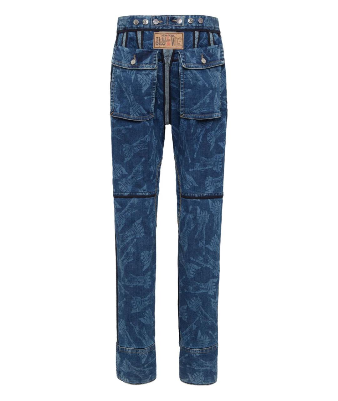 DSQUARED2 Синие хлопковые прямые джинсы, фото 2