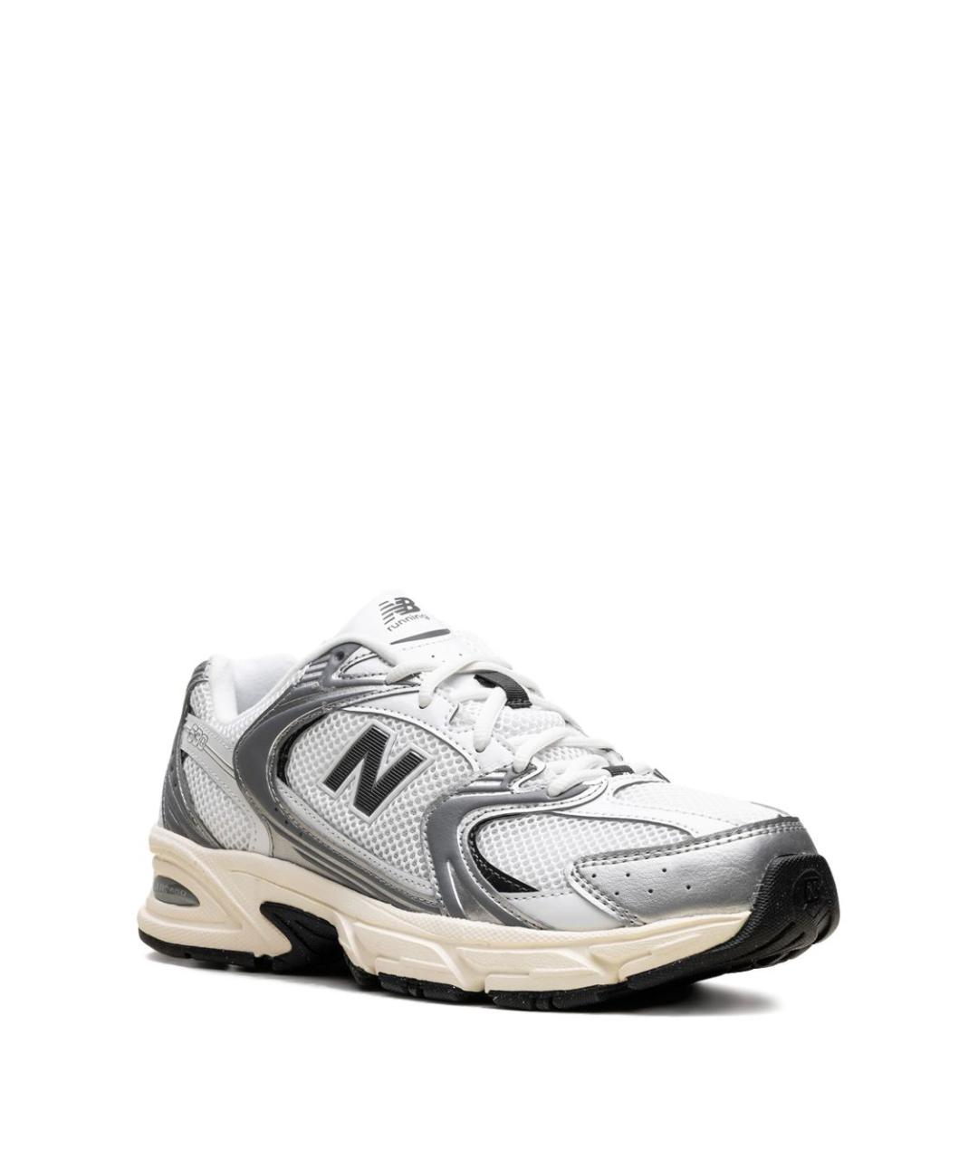 NEW BALANCE Серебряные текстильные низкие кроссовки / кеды, фото 5