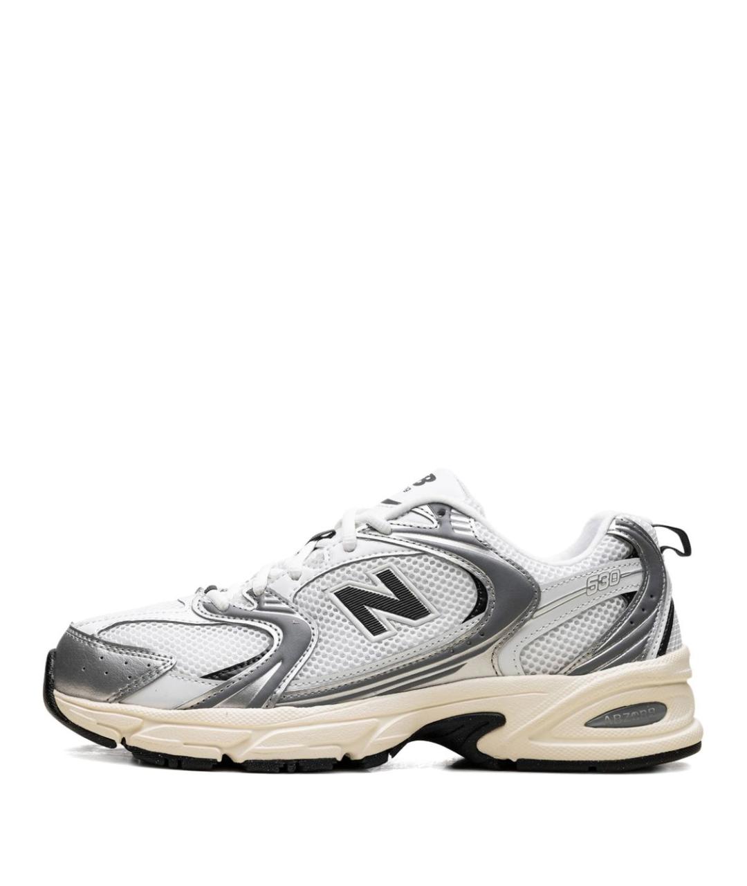 NEW BALANCE Серебряные текстильные низкие кроссовки / кеды, фото 4