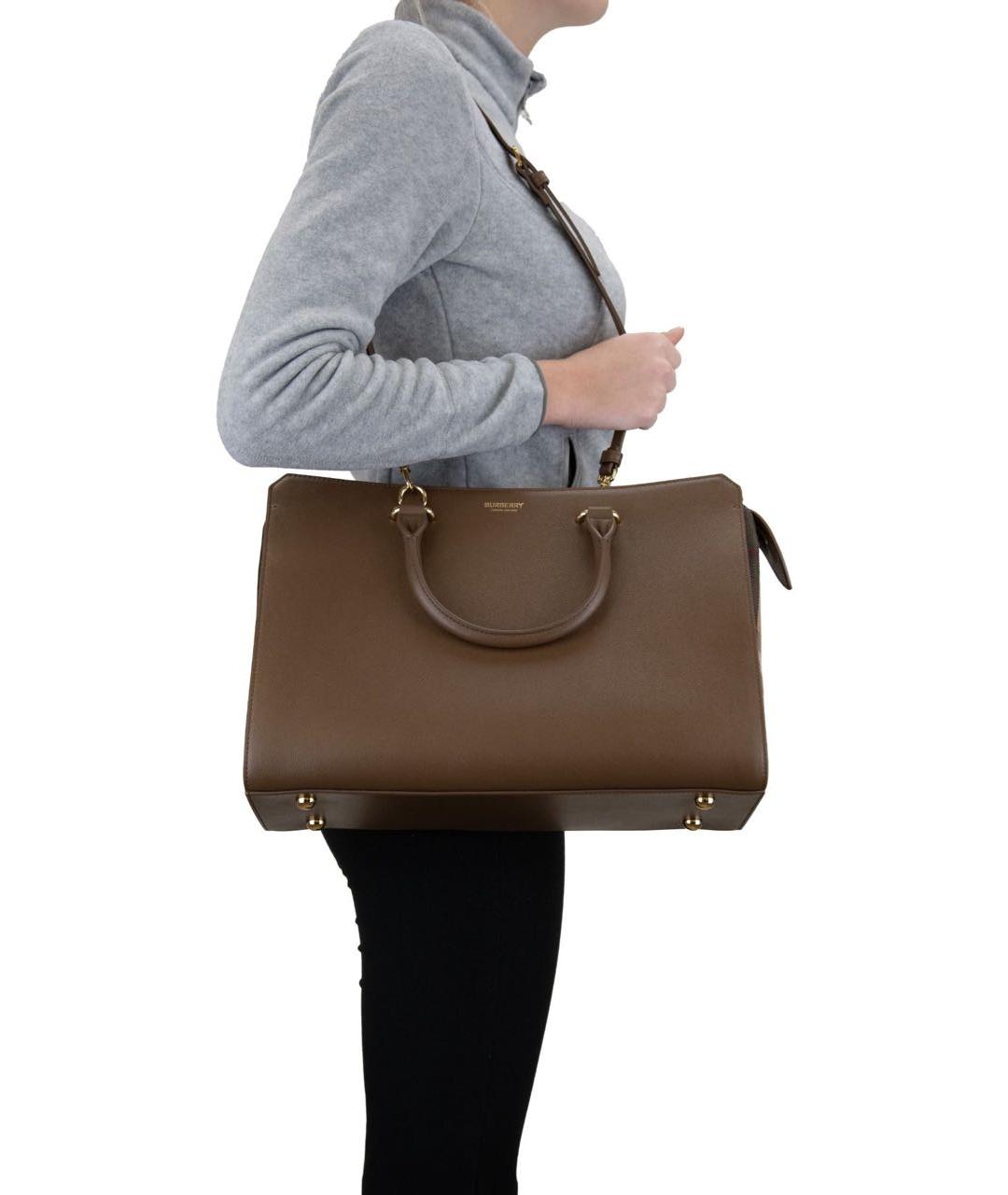 BURBERRY Коричневая кожаная сумка через плечо, фото 4