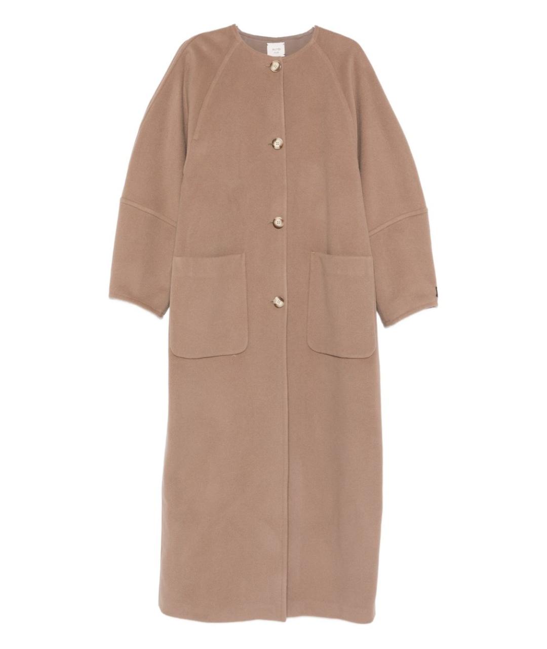 ALYSI Коричневое шерстяное пальто, фото 1