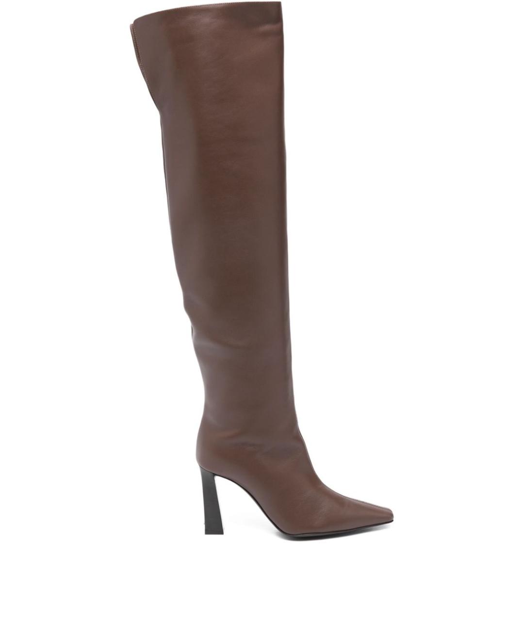 GIUSEPPE ZANOTTI DESIGN Коричневые кожаные сапоги, фото 1