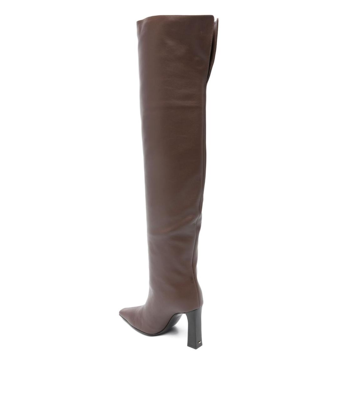 GIUSEPPE ZANOTTI DESIGN Коричневые кожаные сапоги, фото 4