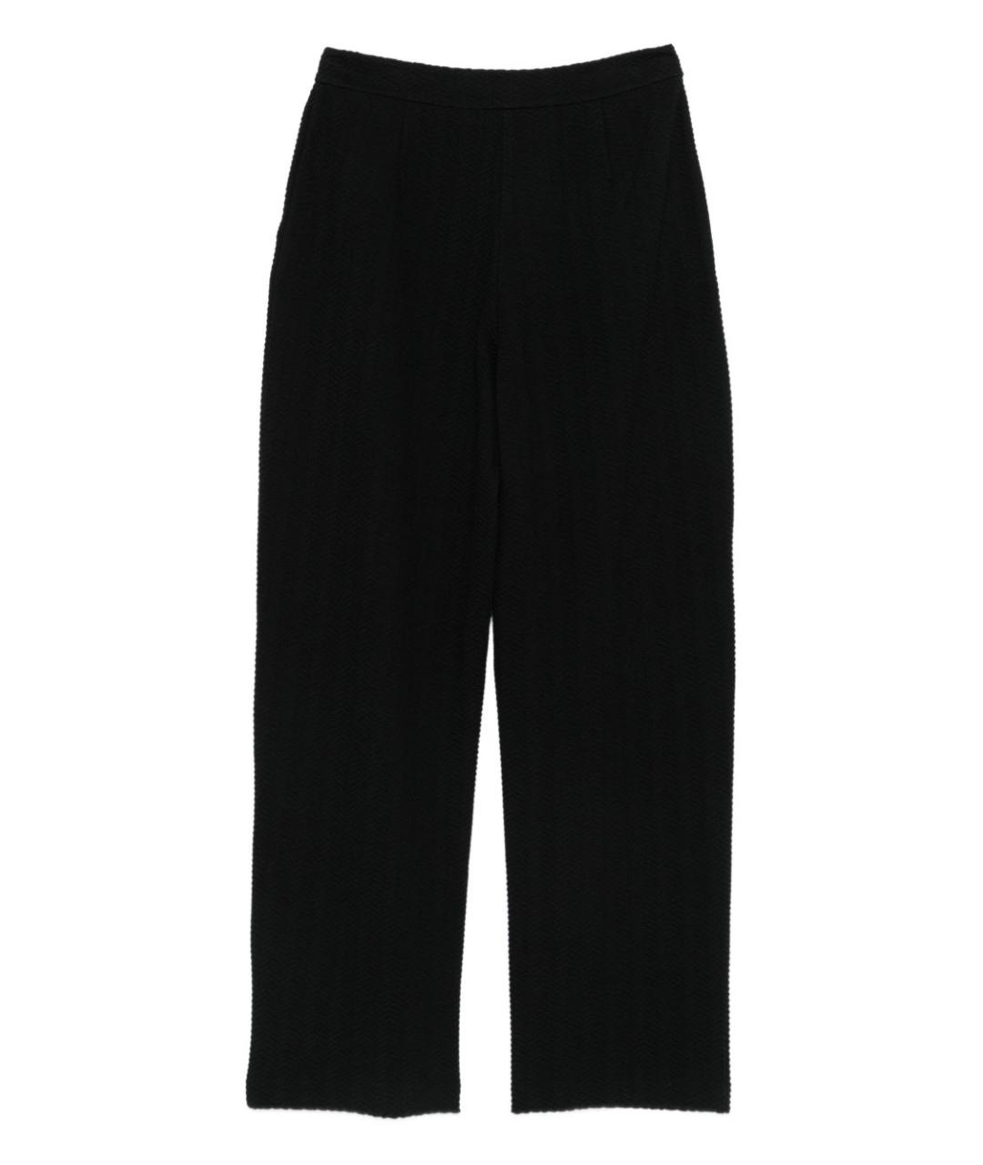 EMPORIO ARMANI Черные хлопковые прямые брюки, фото 2