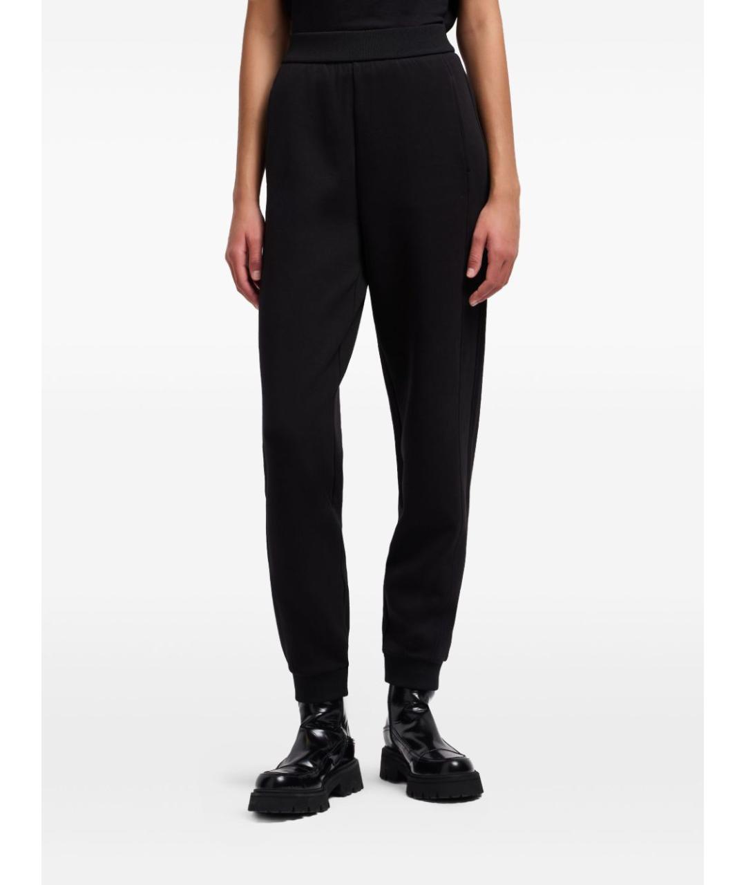 EMPORIO ARMANI Черные хлопковые прямые брюки, фото 2