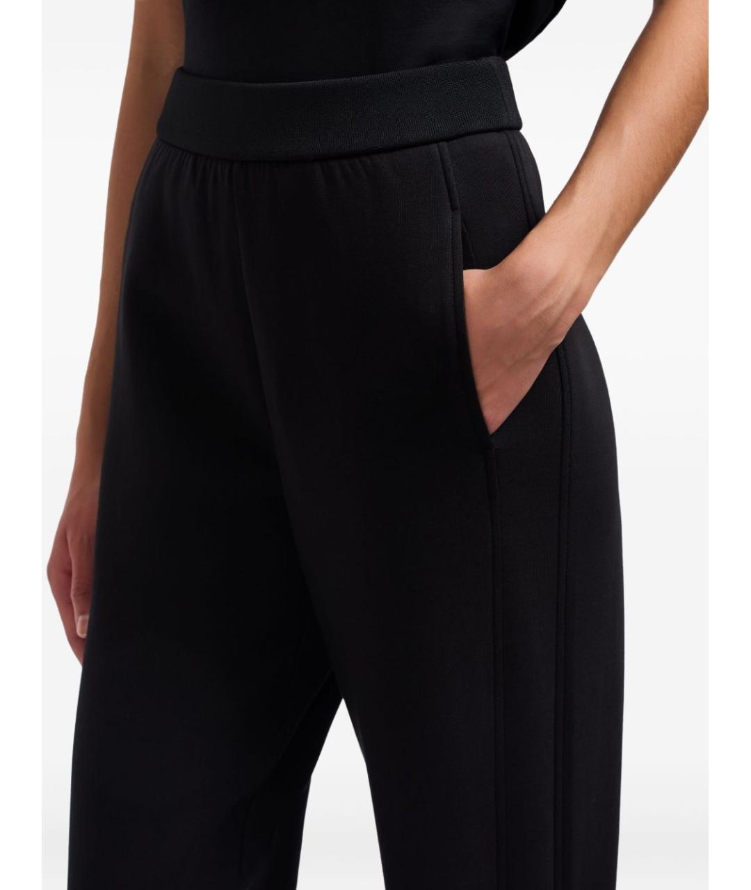 EMPORIO ARMANI Черные хлопковые прямые брюки, фото 4