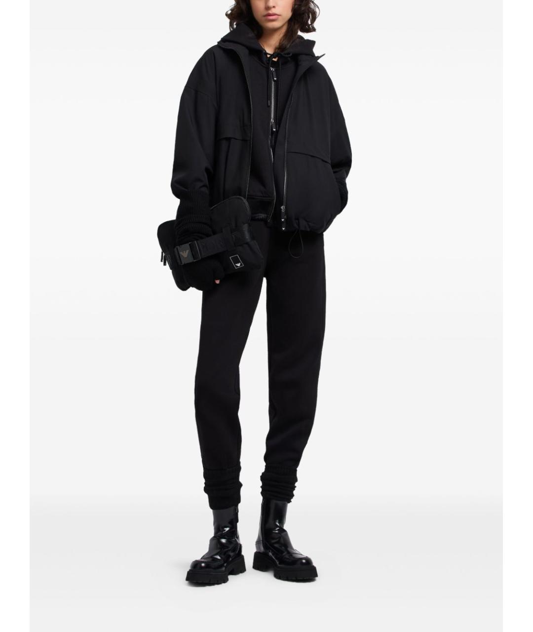 EMPORIO ARMANI Черные хлопковые прямые брюки, фото 5