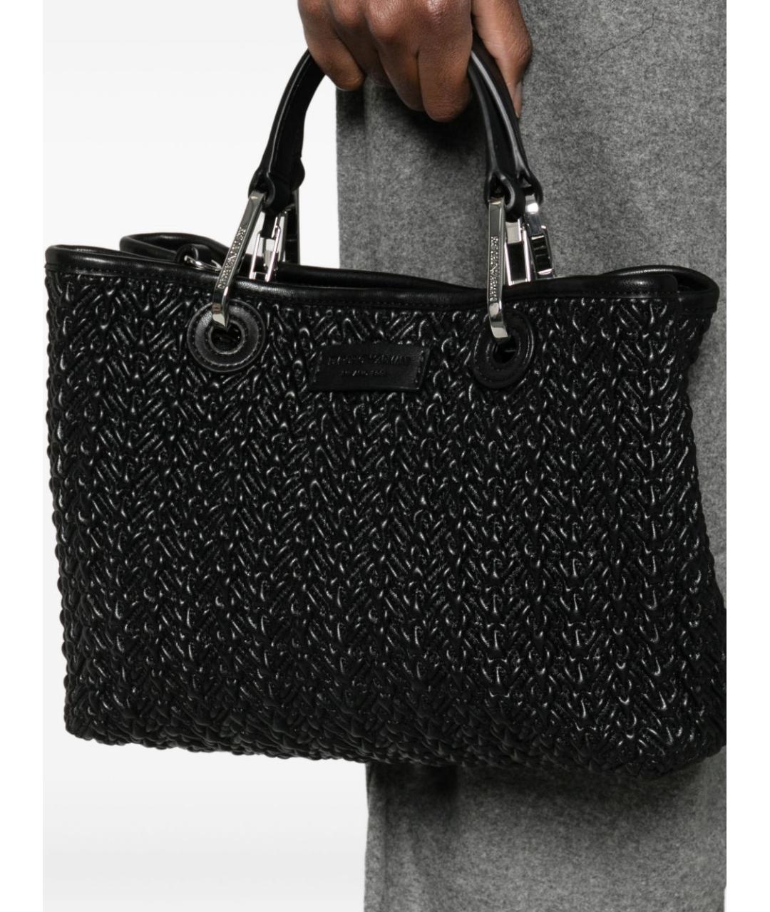 EMPORIO ARMANI Черная сумка тоут, фото 4