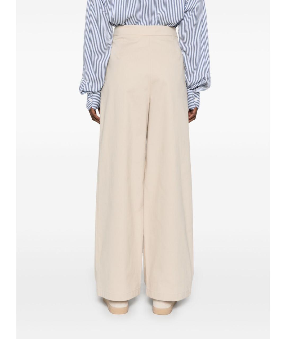 EMPORIO ARMANI Бежевые хлопковые прямые брюки, фото 5