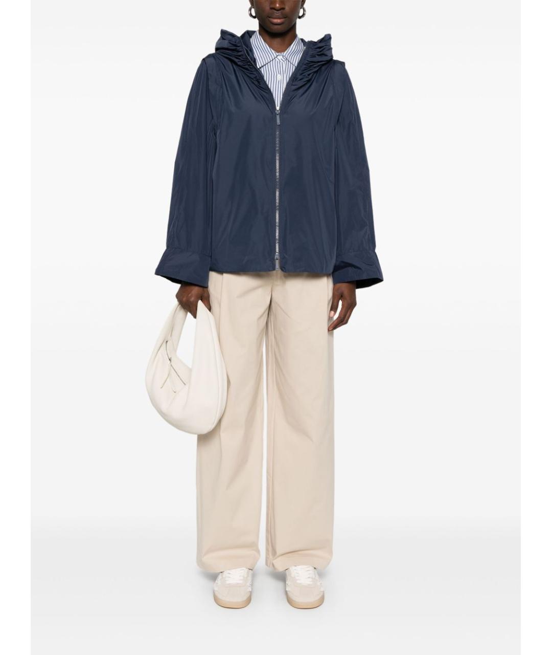 EMPORIO ARMANI Бежевые хлопковые прямые брюки, фото 4