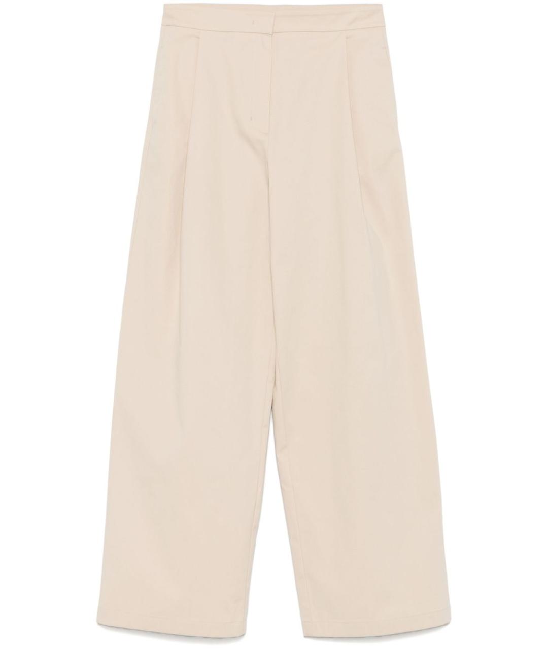 EMPORIO ARMANI Бежевые хлопковые прямые брюки, фото 1