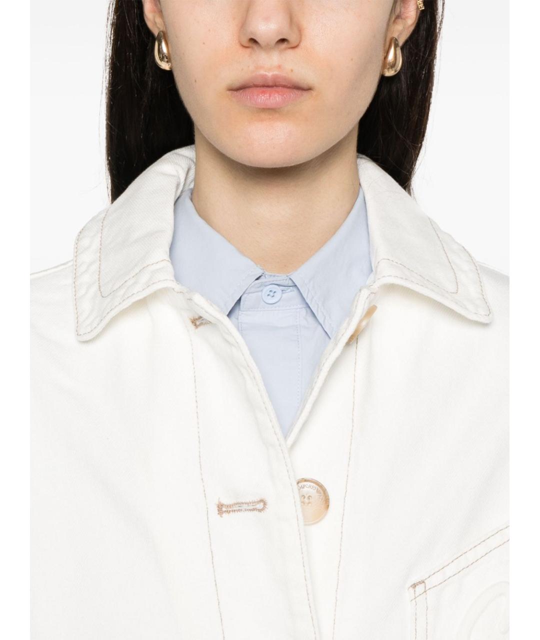 EMPORIO ARMANI Белая хлопковая куртка, фото 4