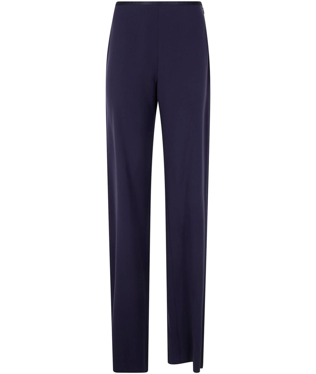 EMPORIO ARMANI Синие полиэстеровые прямые брюки, фото 1