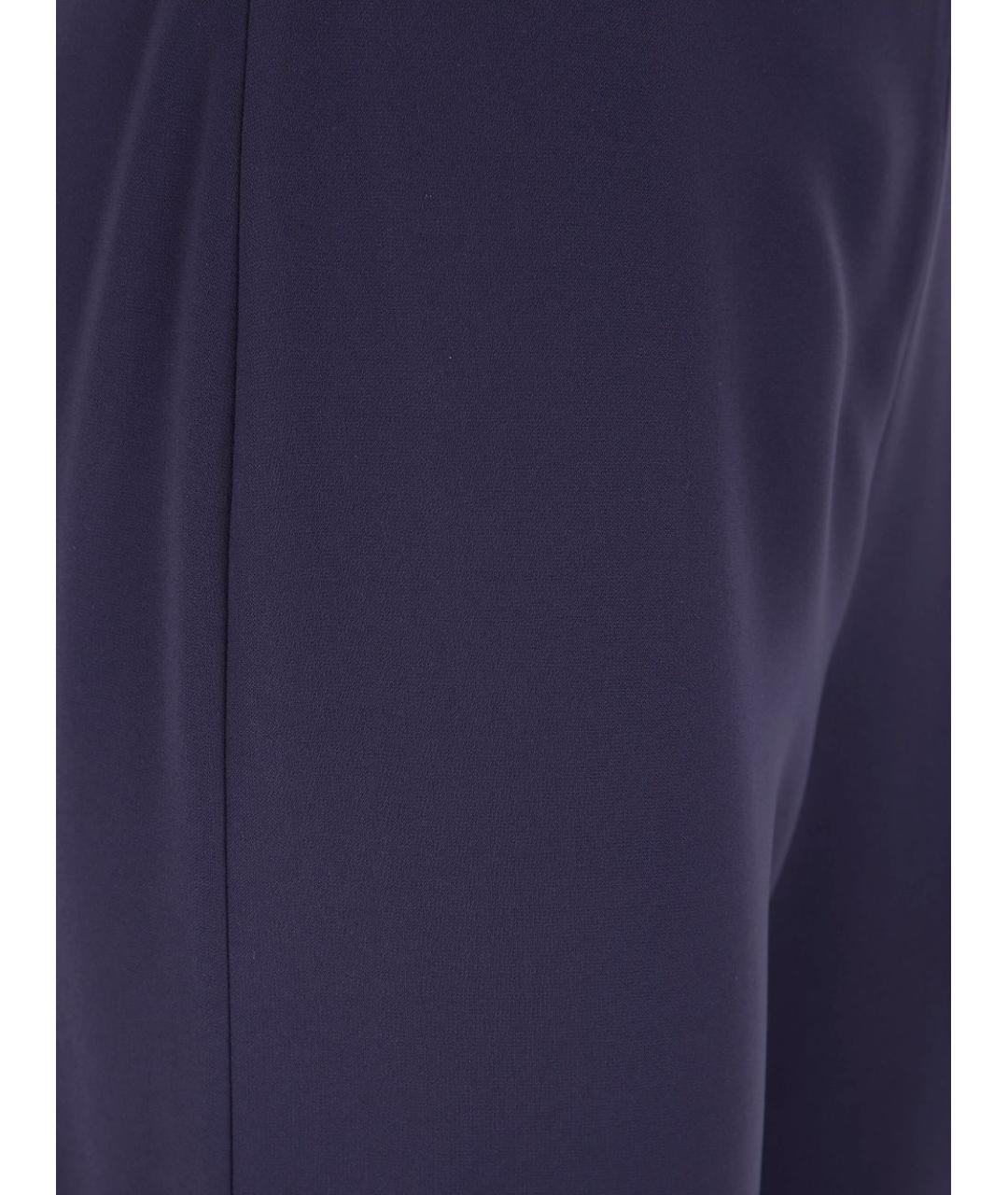 EMPORIO ARMANI Синие полиэстеровые прямые брюки, фото 3