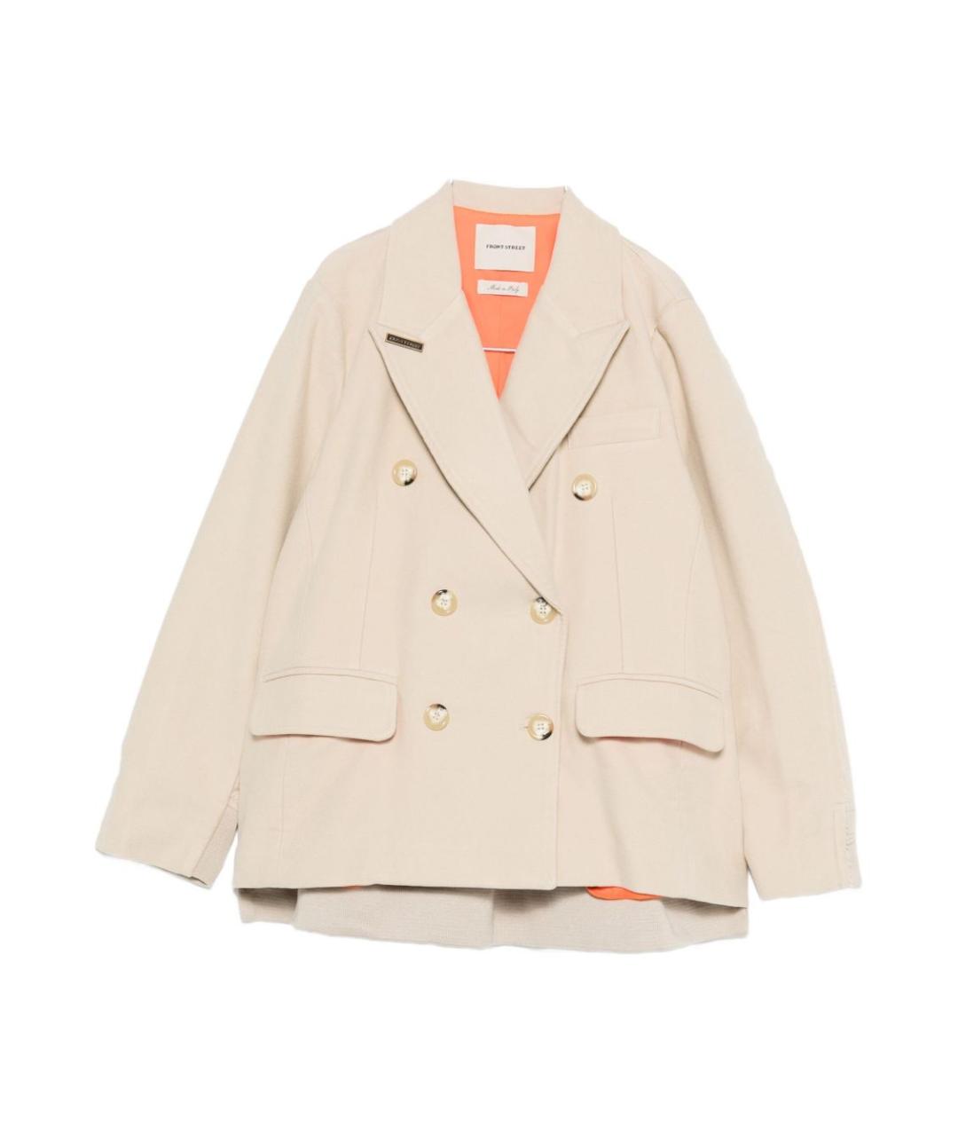 FRONT STREET Бежевый хлопковый жакет/пиджак, фото 1