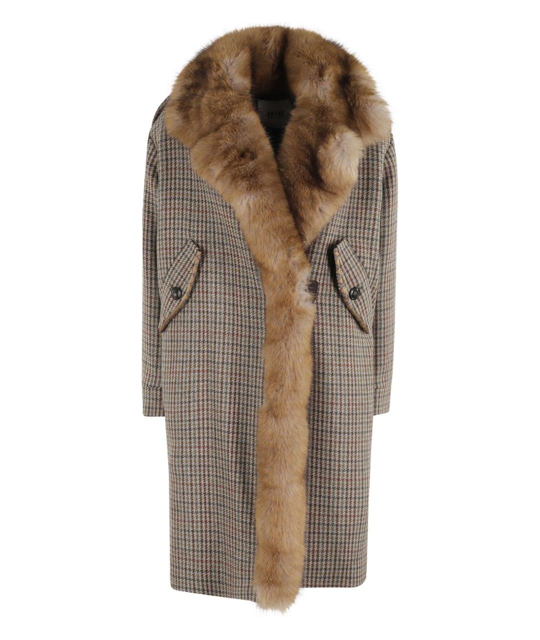 BAZAR DELUXE Коричневое шерстяное пальто, фото 1