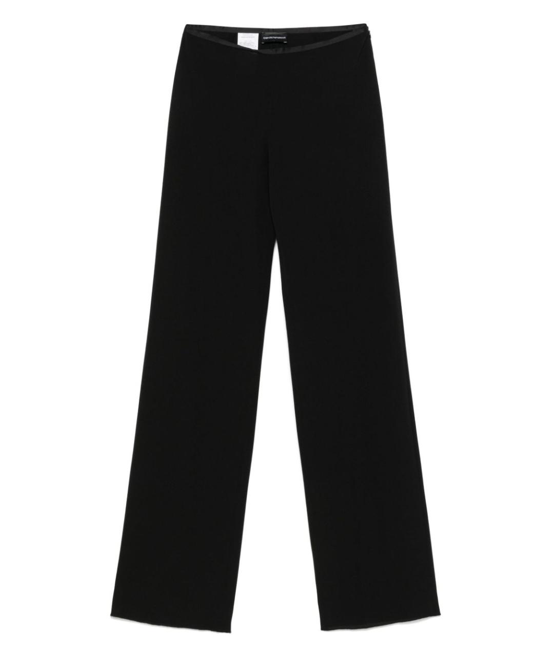 EMPORIO ARMANI Черные полиэстеровые прямые брюки, фото 1
