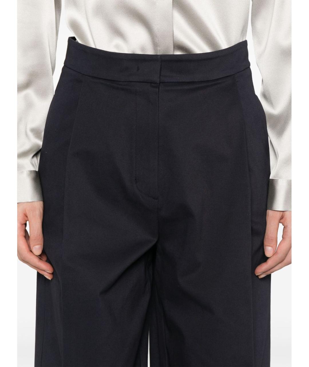 EMPORIO ARMANI Синие хлопковые прямые брюки, фото 4