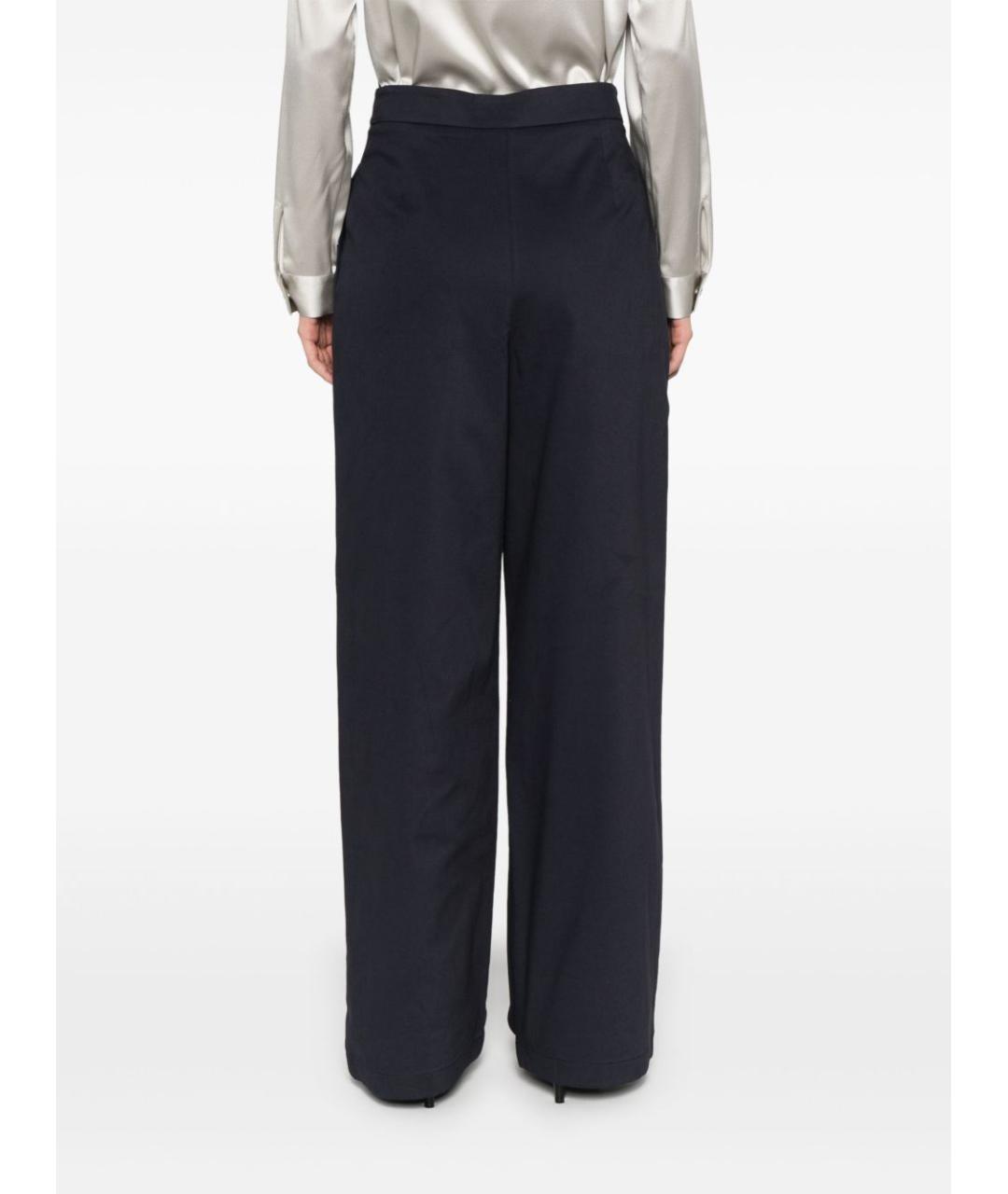 EMPORIO ARMANI Синие хлопковые прямые брюки, фото 3