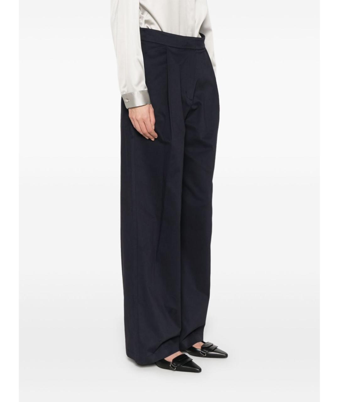 EMPORIO ARMANI Синие хлопковые прямые брюки, фото 2