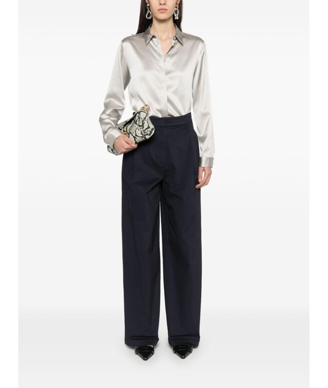 EMPORIO ARMANI Синие хлопковые прямые брюки, фото 5