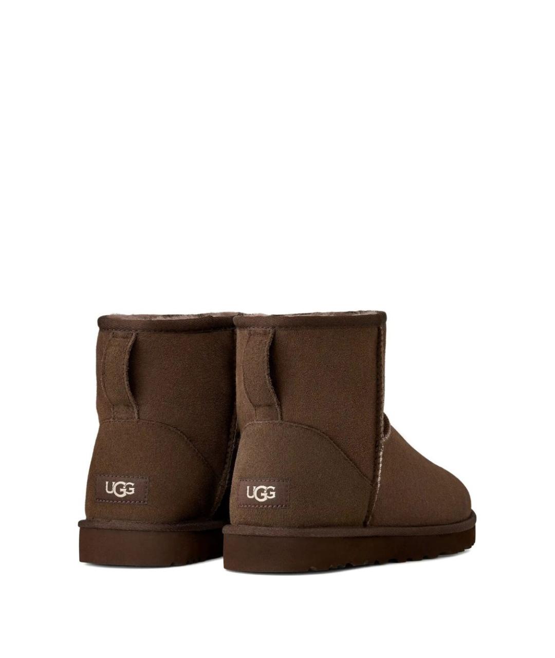 UGG AUSTRALIA Коричневые кожаные высокие ботинки, фото 4