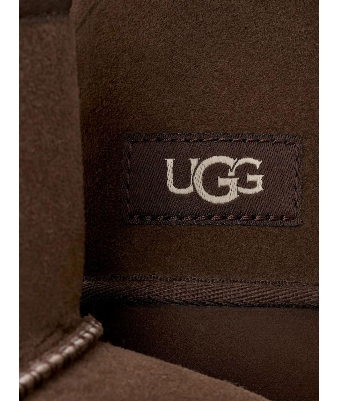 UGG AUSTRALIA Коричневые кожаные высокие ботинки, фото 2