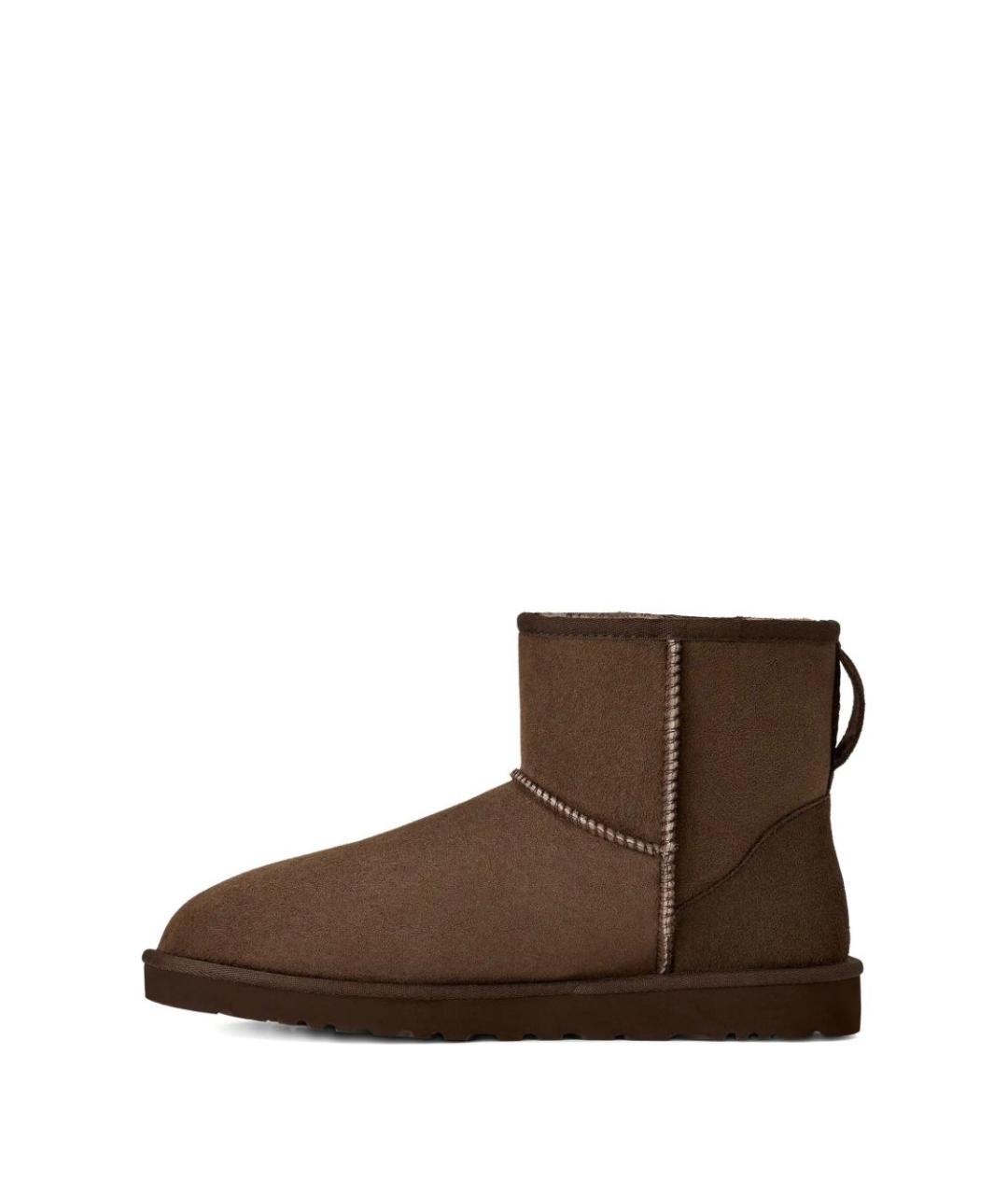 UGG AUSTRALIA Коричневые кожаные высокие ботинки, фото 5