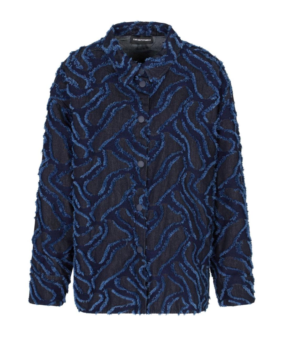 EMPORIO ARMANI Синее хлопковое пальто, фото 1